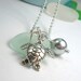 Hawaiian Sea Glass Jewelry: Seafoam Beach Glass  Honu Necklace