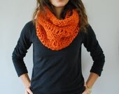 SPRING CLEANING SALE Chunky Hand Knit Cowl in Pumpkin