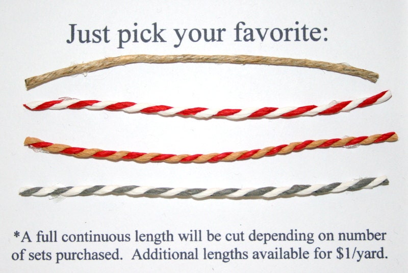 Heavy Twine - 3 yards - Perfect for Clothespin Christmas Card Displays - Cottage Shabby Chic - Gift Wrapping Supplies