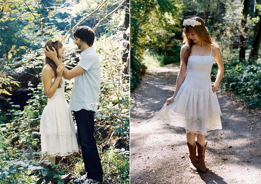 Boho Lace Vintage Little White Dress
