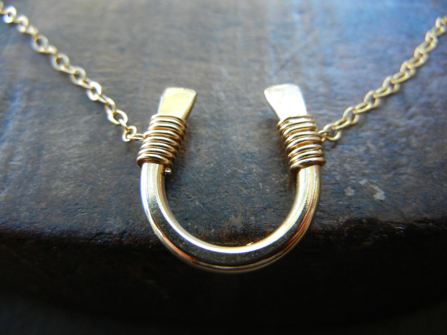 Ready to Ship- Featured on DAILY CANDY- Small- Bit of Luck- Gold Horseshoe Necklace