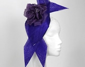 Purple Fascinator Hat for Weddings, Occasions and Parties