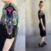 Beadedd and Sequin Cocktail Dress Colorful Vintage Formal Wear Medium