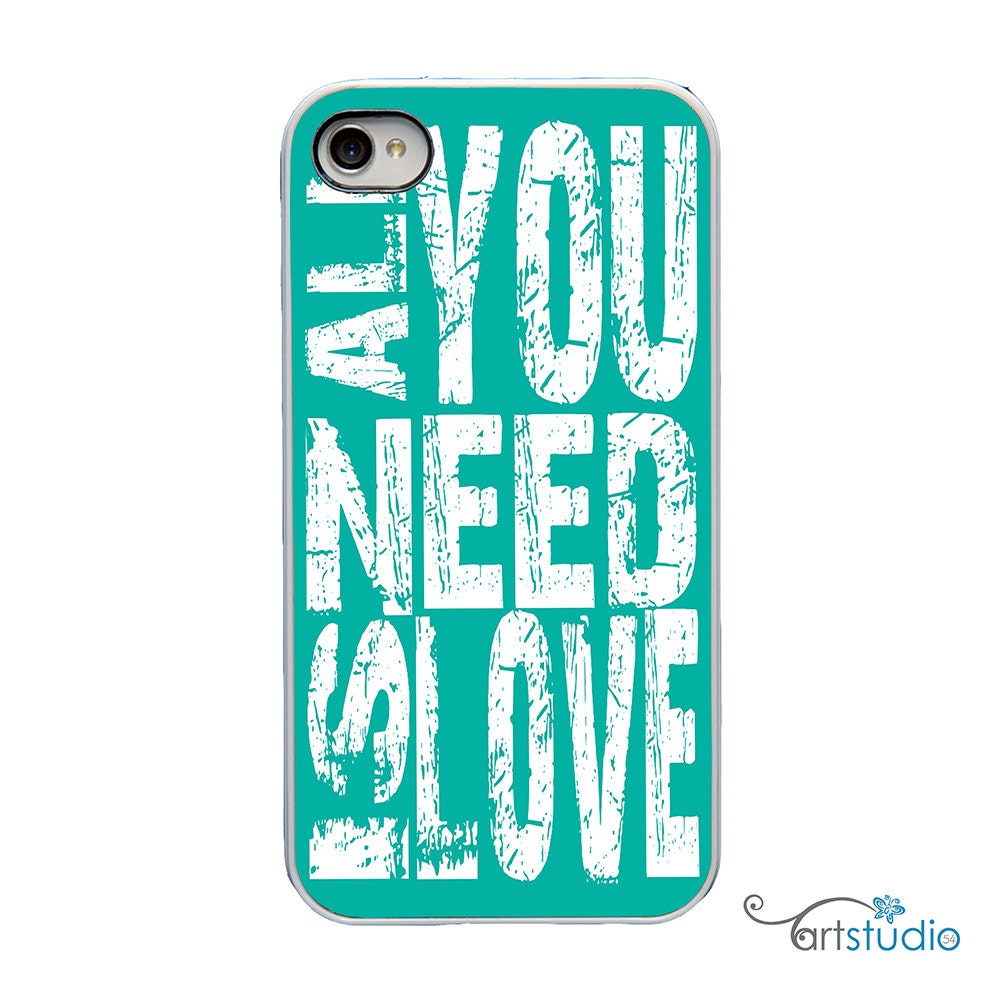All You Need is Love - Choose Your Color - White or Black iPhone Case - IPhone 4, 4s, 5 Hard Cover -  artstudio54