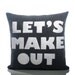 LET'S MAKE OUT - recycled felt applique pillow 16 in - more colors available