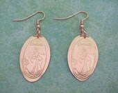 Disney World Cinderella gown pressed penny pure copper earrings