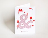 Ampersand Love Anniversary Card - All roads lead to you - Valentine Card