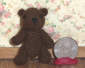 Baby Alpaca Thread Miniature Crochet Teddy Bear Ready to Ship