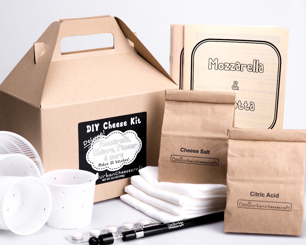 Deluxe DIY Cheese Kit, Make Mozzarella, Ricotta, Crumbly Goat Cheese, Creamy Chevre, Paneer, Queso Blanco- 30 batches
