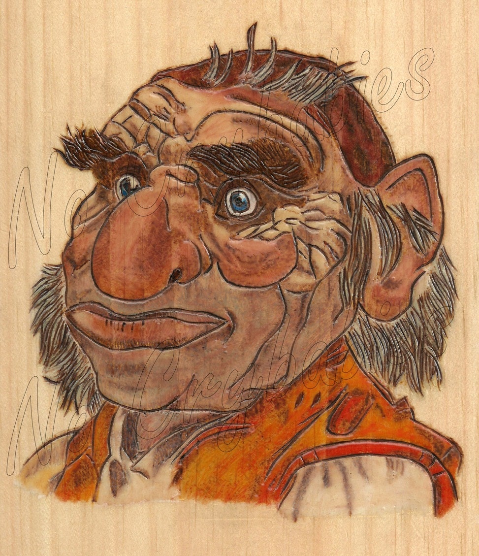 Print from Woodburning ...  Hoggle