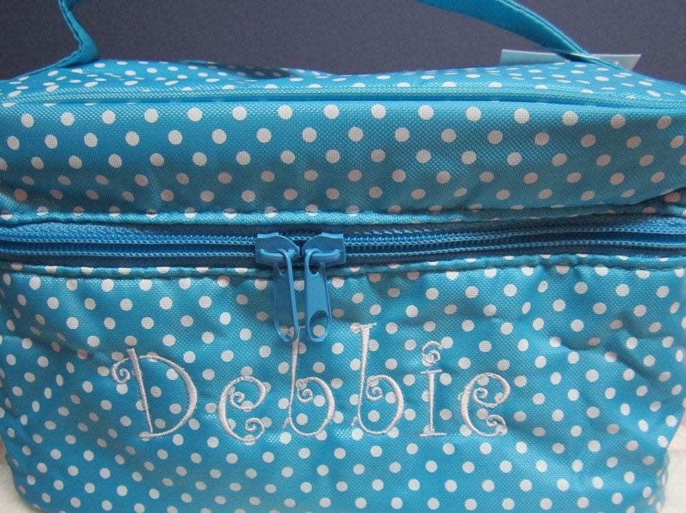 Personalized Cosmetic / Travel Bag with Handle- Assorted colors