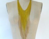 Chartreuse Yellow Fringe Necklace