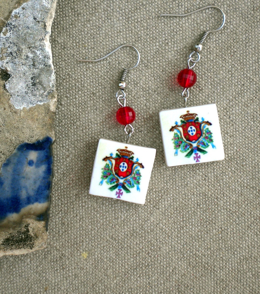 Portugal  Royal Seal or Brasao Earrings