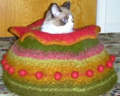 cat bed felted kitty kave made to order