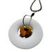 Simply Upcycled Glass Pendant Necklace - Clear with Amber Center
