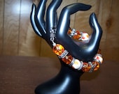 SALE - Orange Polymer and Acrylic Bracelet