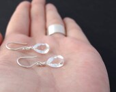 Crystal Quartz Earrings tiny gemstone earrings clear quartz briolette jewelry dainty bridesmaid jewelry