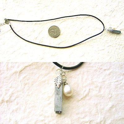 Japanese Typewriter Key Jewelry  Vintage Kanji Necklace Loveable Tender