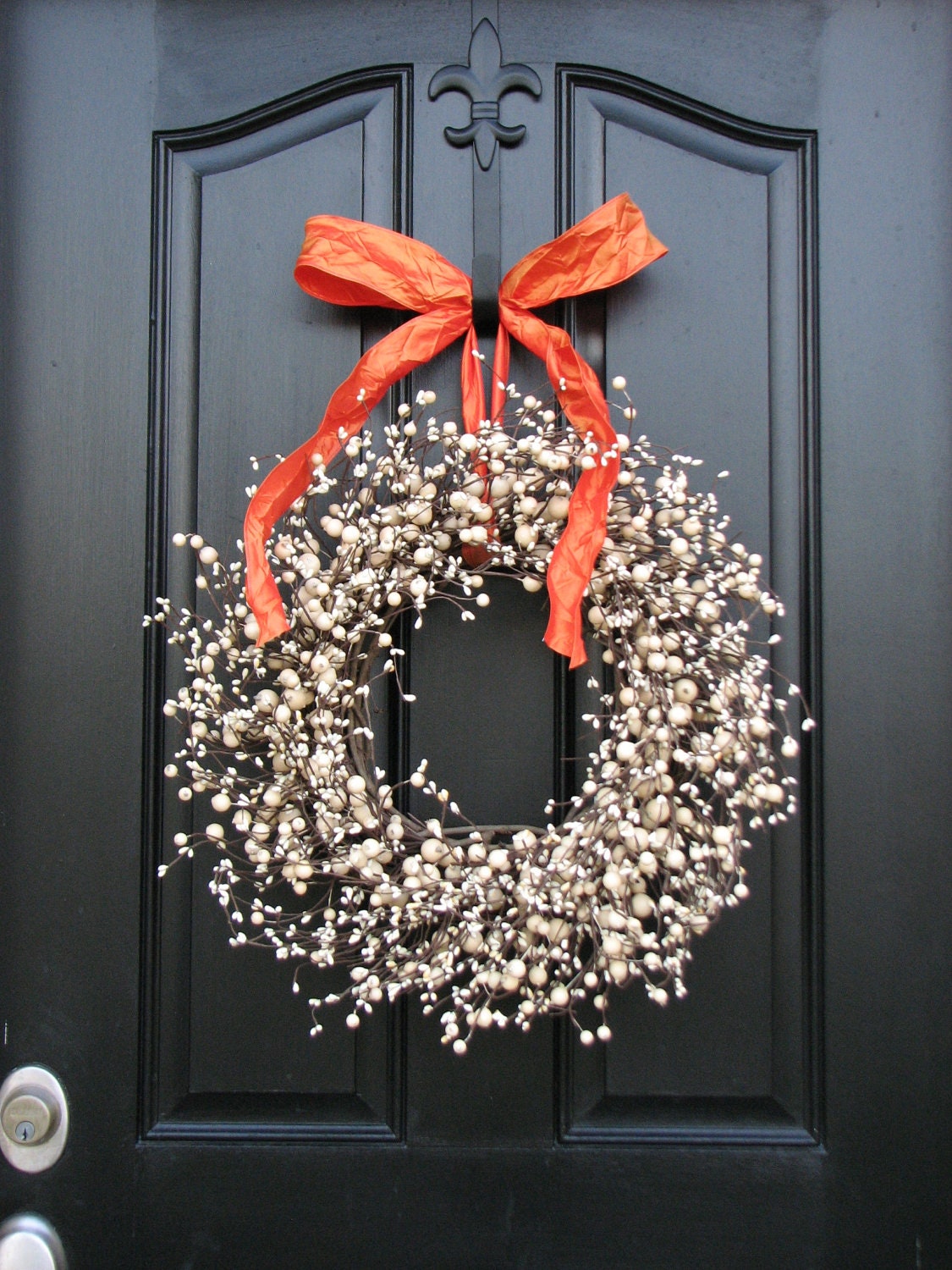 Berry Wreaths - Autumn Wreaths - Halloween Decor - Orange - Cream - Pumpkin - Door Decorations
