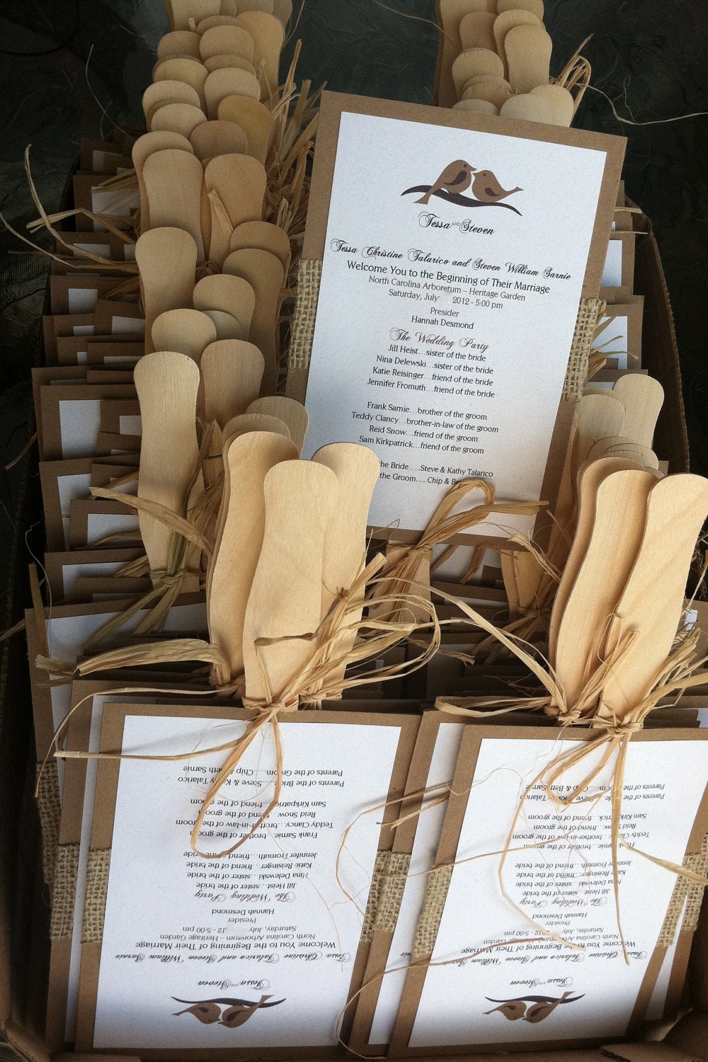 Burlap Wedding Programs