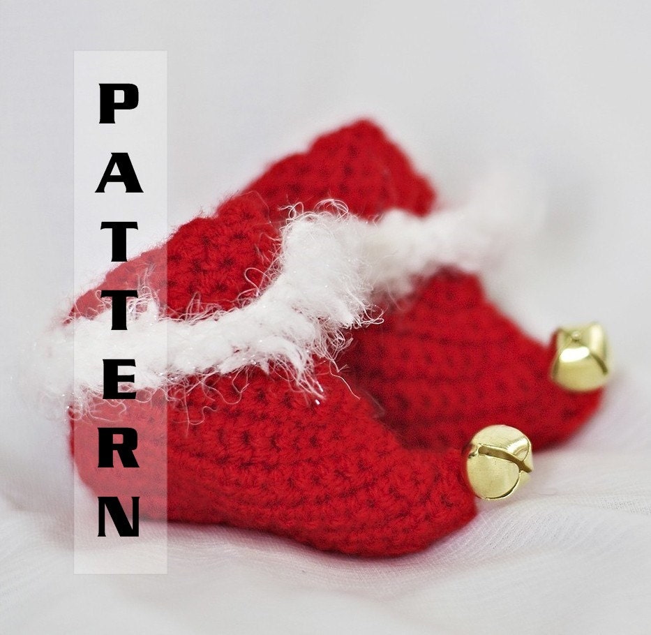 Elf Christmas Gnome Baby Booties Slippers Newborn to 2 years Crochet Pattern 330  INSTANT DOWNLOAD