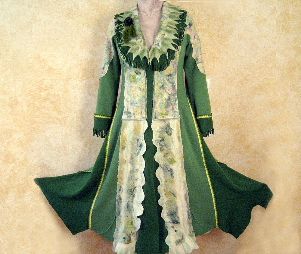 Long coat hand felted READY TO SHIP