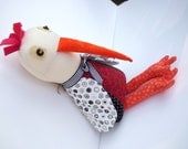 Beeker the Bird Plush Folk Art Wool Doll
