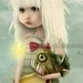 Angler Fish and Little Girl Beach Print "My Fishy Friend" Fine Art 8.5x11 or 8x10 A4 Premium Hahnemuhle Giclee Print of Original Painting