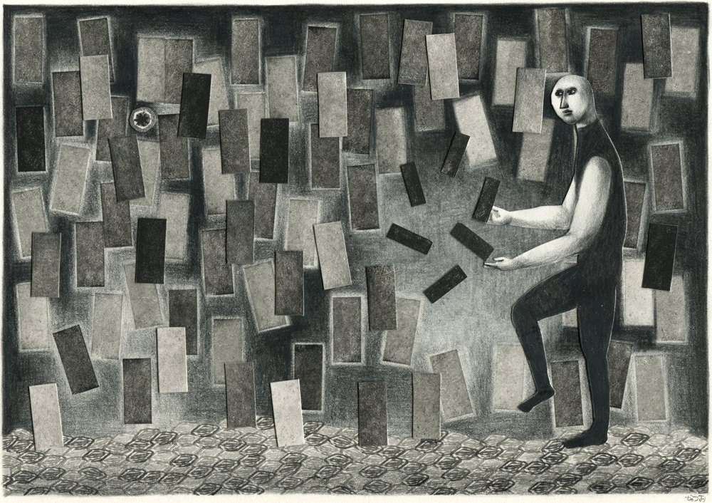 Original mixed media drawing - Preparation