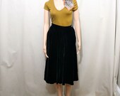 vintage ralph lauren black velvet pocketed swing skirt sz6