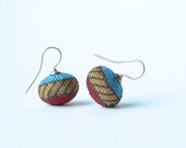 big earrings glass beads crocheted and silver 925