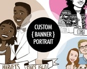 Custom Banner Portrait - art and archival prints for couples, pals, and pets
