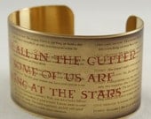 Brass Cuff Bracelet - Oscar Wilde - Literary Jewelry - Lady Windermere's Fan - Looking At The Stars