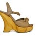 Wooded Platforms / super high heel wedge / 1970s / size 6.5