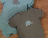 Pack of 30 Gray and Blue (or any color) Baby shower onesie napkins or banner decoration. Each with adorable baby elephant. Il_170x135