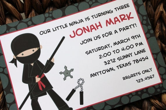 Ninja Birthday Invitations Il_570xn