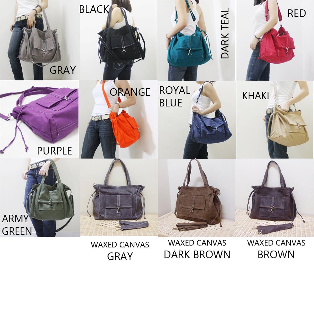 Father Day Sale - Army Green Canvas Women Shoulder Bag, Tote, Crossbody Messenger, Diapers Bag, Laptop, Travel, School Bag, Handbag - EZ