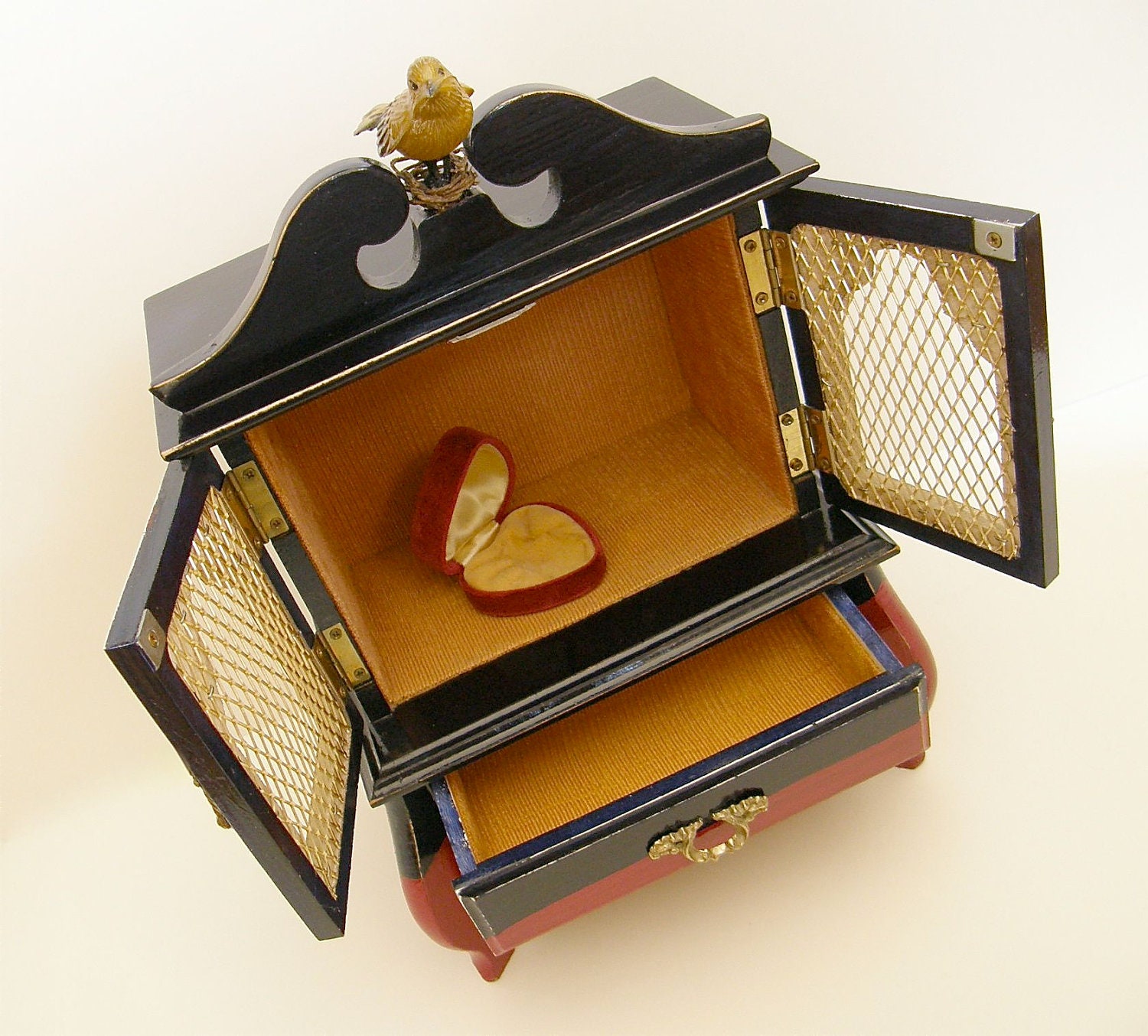 SALE Jewelry Box -- Vintage, Creatively Restored, Functional Art