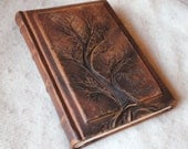 Wedding leather Photo album 13 x 9  with Tree of Life for 300 photos with custom engraving