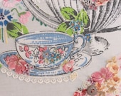 Parisienne Cafe - fabric collage hoop - one-off applique