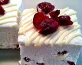 REDUCED PRICE - Gourmet JUMBO Cranberry White Chocolate marshmallows - 12 pieces