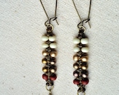 Zipper Earrings (Olive) with Olive Quartz dangles