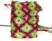 The Original Swarovski Crystal Friendship Bracelet- Tulip Design  (Red, Yellow, Green & Copper)