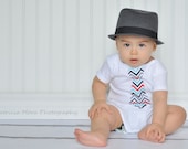 Tie Onesie - Zig Zag - Baby boy shirt
