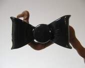 Black - Polymer Clay Bow Ring