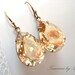 Vintage style earrings, bridal earrings, wedding jewelry with Swarovski golden shadow crystals and antique brass accents, estate style