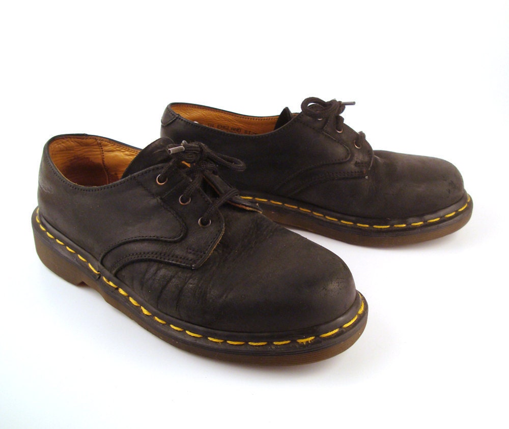 Doc Dr Martens Oxfords Vintage 1991 Leather Oxfords Shoes Black Nubuck UK size 4