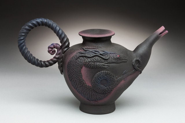 Large Black Dragon Teapot