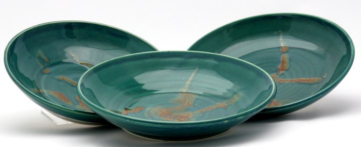Green Serving Bowl in Copper Mountain Glaze Combination