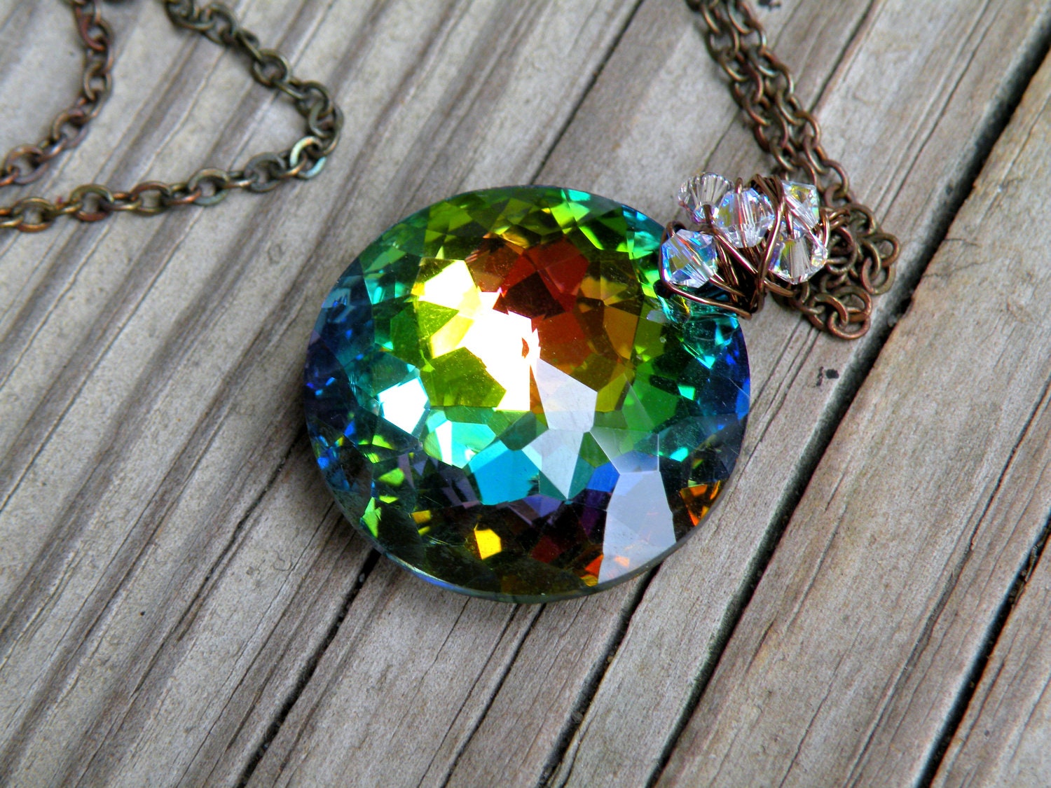Cosmic Necklace, Vitrail, Crystal, Galaxy, Rainbow